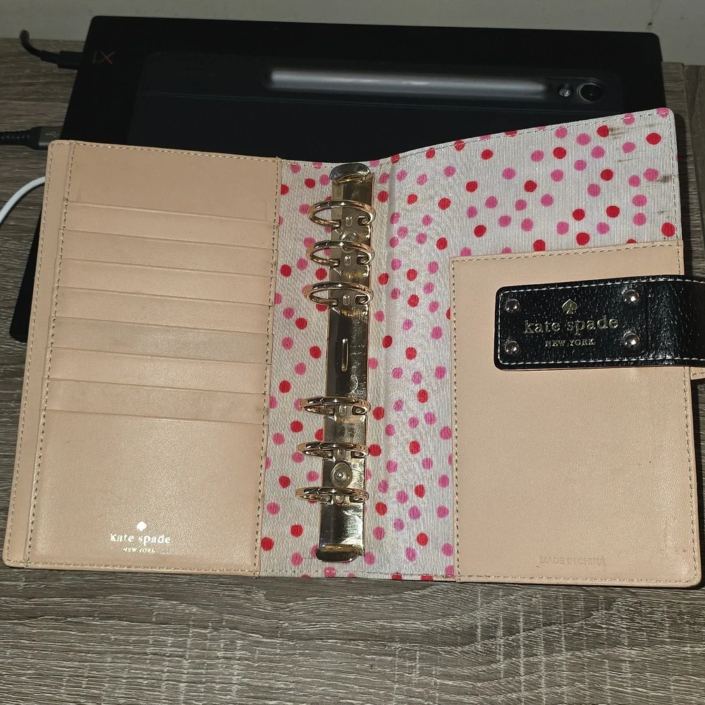 Kate Spade Black Leather Planner Agenda - Picture 8 of 10